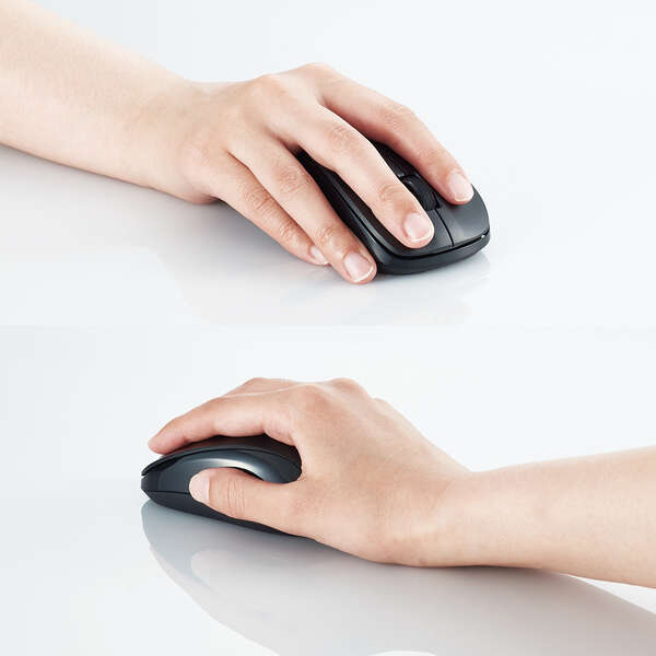 Elecom M-BY11BRSKBK Wireless Mouse, Bluetooth Mouse, Silent, 3 Buttons, Antibacterial, Black