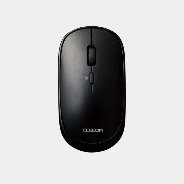 Elecom M-TM10BBBK/EC Bluetooth Slint Wireless Mouse, Thin, Silent, 4 Buttons, Presentation Mode Function, Compatible with Windows, Mac, Android, IOS iPadOS, FireOS (Black)