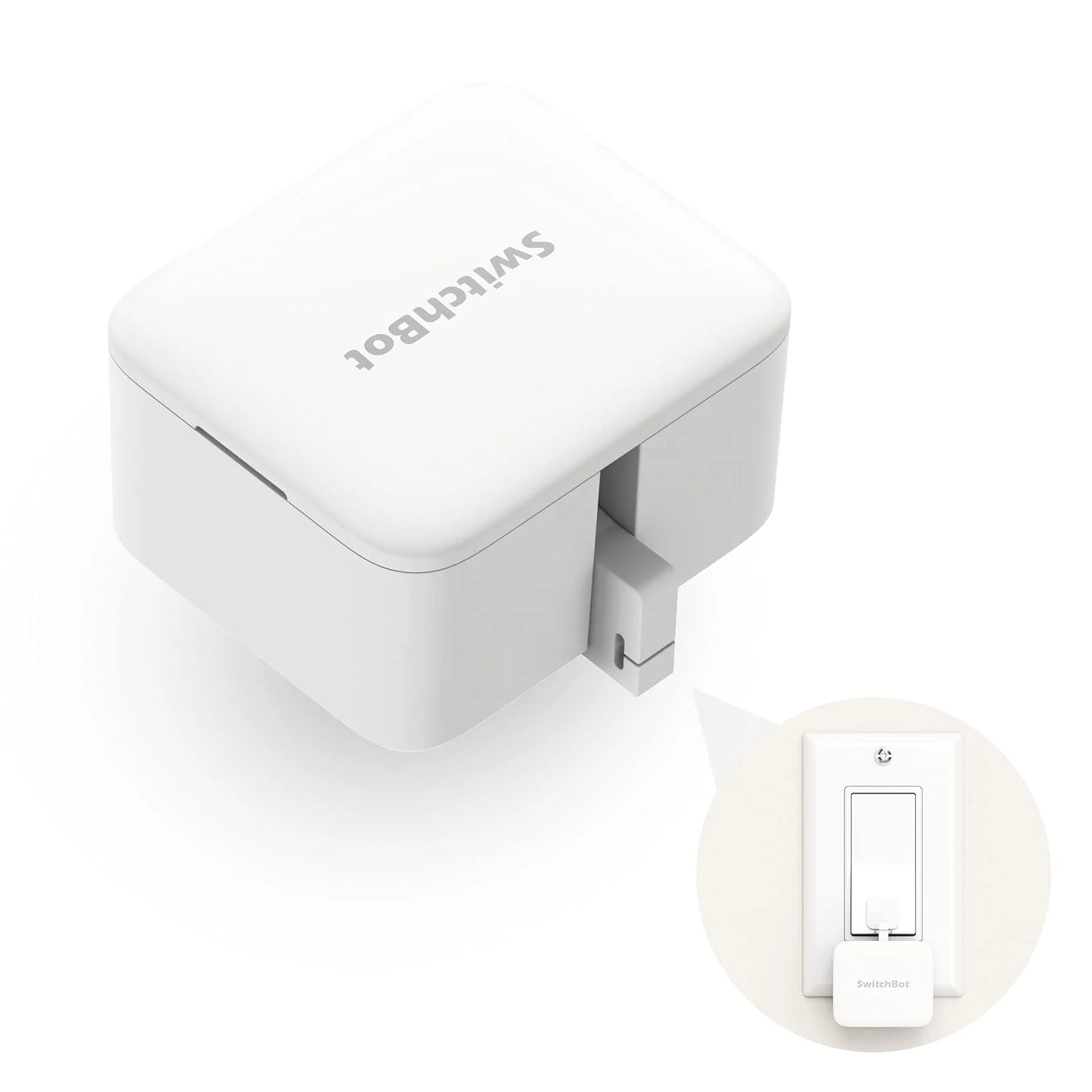 زر التبديل الذكي SwitchBot - Fingerbot لمفتاح الإضاءة التلقائي والمؤقت والتحكم عن بعد بالبلوتوث، يعمل مع Alexa وGoogle Home وHomeKit عند إقرانه بمركز SwitchBot (أبيض)