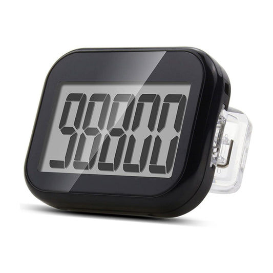 عداد خطوات Gzvxuny للمشي، عداد خطوات بمشبك مع شاشة كبيرة وحبل، جهاز تتبع لياقة بدنية دقيق، عدادات خطوات بمشبك لكبار السن والأطفال والرجال والنساء (أسود)