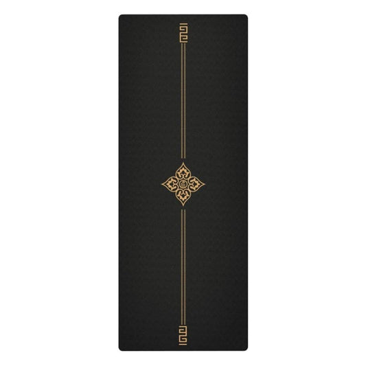 سجادة يوجا سوداء ذهبية اللون، سجادة يوجا TPE 183 * 68 سم * 6 مم، سجادة تمرين سميكة ممتدة عالية الكثافة للاستخدام المنزلي، معدات رياضية، سجادة تمارين اللياقة البدنية (اللون: B)