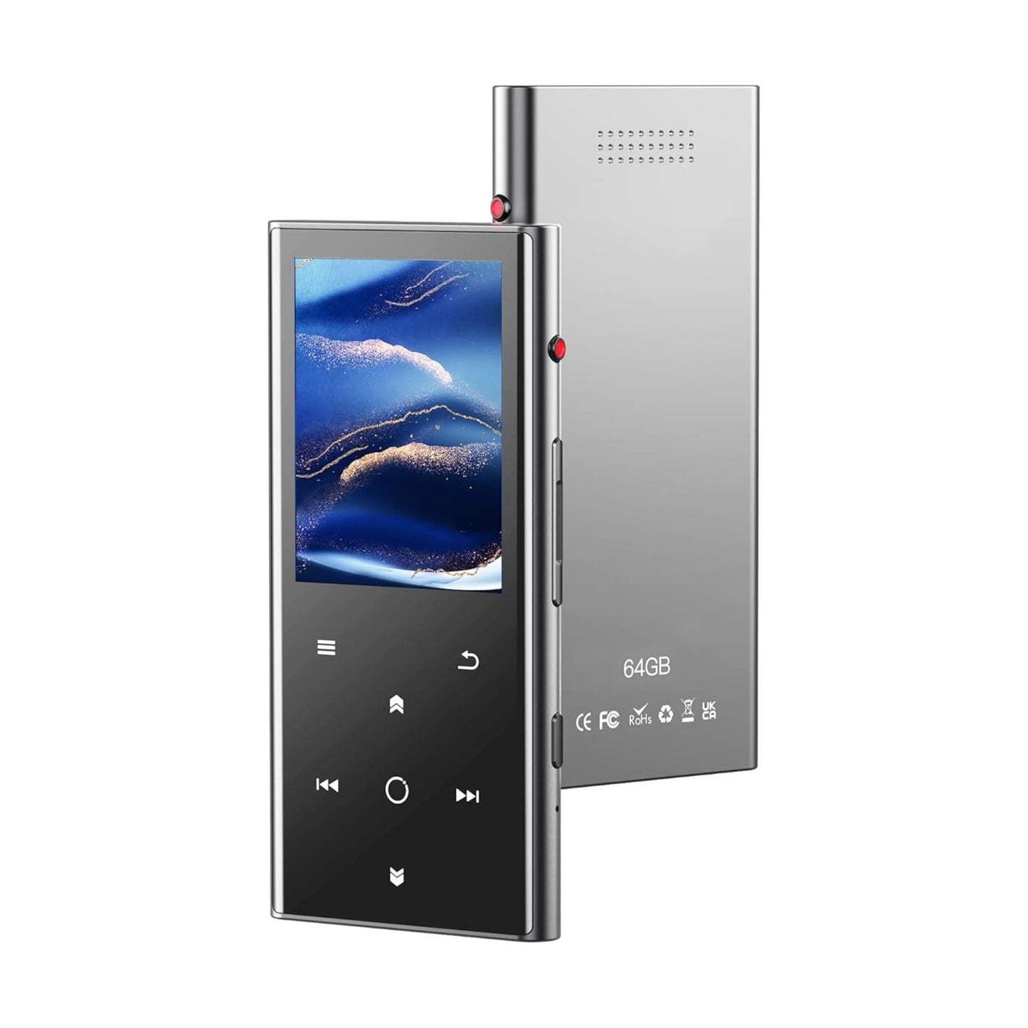 مشغلات MP3 مع بلوتوث 5.2، مشغل موسيقى MP3 AOOGITF مع مكبر صوت، شاشة كبيرة 2.4 بوصة، صوت عالي الدقة، هيكل معدني، راديو FM، كتاب إلكتروني، تسجيل صوتي بمفتاح واحد، منبه، سماعات رأس موسيقية، بطاقة 32 جيجابايت متضمنة