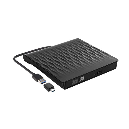 محرك أقراص DVD خارجي DANGZW، قارئ أقراص مضغوطة خارجي محمول رفيع، ناسخ أقراص مضغوطة USB 3.0 Type-C، مشغل بصري CD-ROM لأجهزة الكمبيوتر المحمولة وأجهزة iMac وMacbook Air/Pro وLinux وMac OS وWindows (أسود)