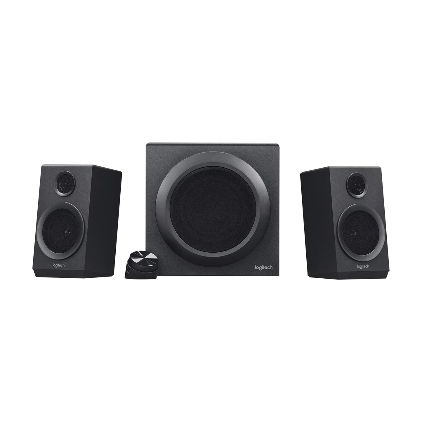 Logitech Z333 2.1 Speakers – Easy-access Volume Control, Headphone Jack – PC, Mobile Device, TV, DVD/Blueray Player, and Game Console Compatible, Black