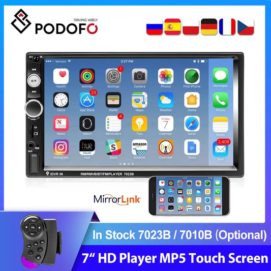 7023B Car Mp5 Radio 2 Din Multimedia Player 7'' Autoradio Mirror Link