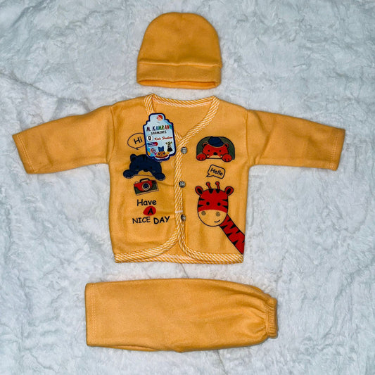 Minime 2024 New Born Baby Suit Winter Collection fleece 0-3 Months
