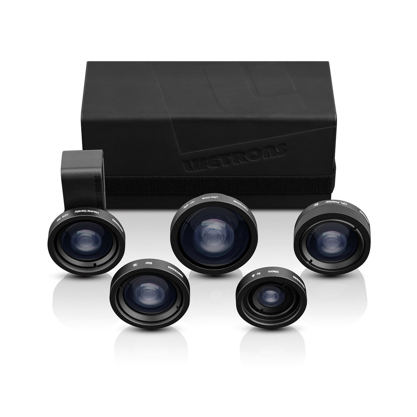 Lifetrons 5 In 1 Photo Essentials Premium Lens Set - for Smartphones & Tablets - Includes 5 Lenses ( Neutral Density (ND8) Lens, 5x Macro Lens, Star Lens, Polarized Lens , Ultra-Wide (140°) Lens)