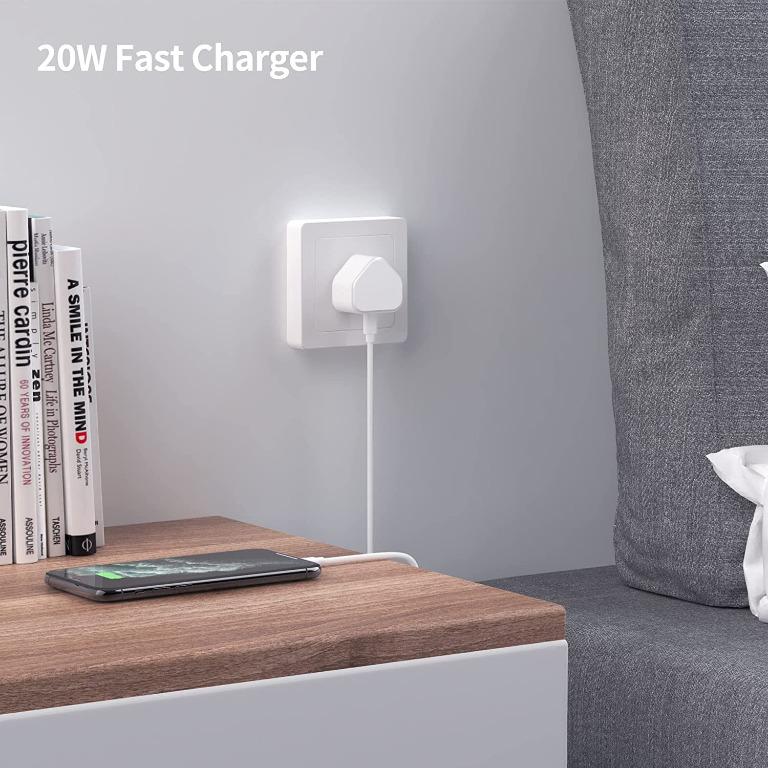 AXIULOO 20W USB C Fast Charger Plug for iPhone 14/14 Mini 14 Pro 14 Pro Max 13/13 Mini/13 Pro/13 Pro Max 12/12 Mini/12 Pro/12 Pro Max 11 SE 2020, iPad Pro, AirPods Pro, USBC PD 3.0 Mains UK Type C Wall Charging Power Adapter