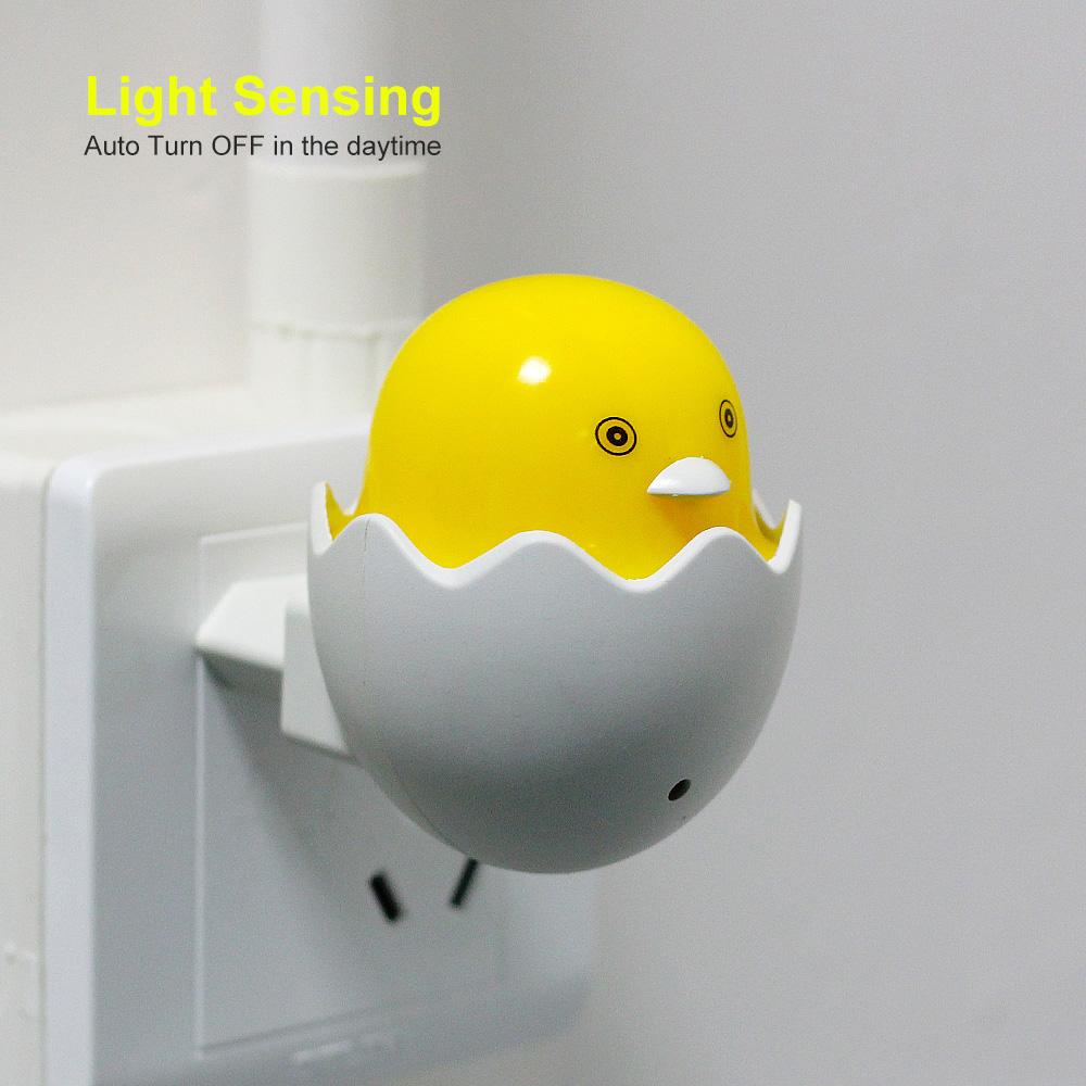 Cute Yellow Duck LED Night Light With EU Plug AC 220V for Home Bedroom Lamp Gift for Children