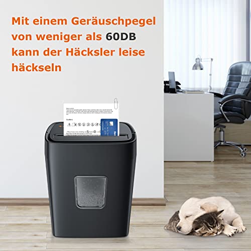 Bonsaii Paper Shredder Particle Cut 10 Sheets, Paper Shredder P4 Shredder Credit Cards/Clips for Home & Small Office, Shredder with Portable Handle & 18L Waste Paper Bin (C262-B)