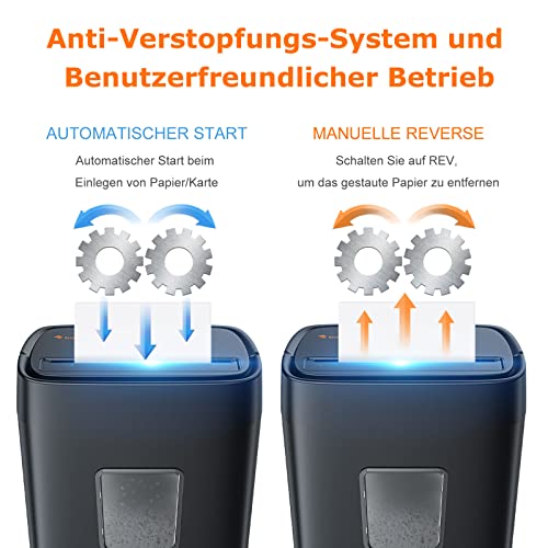 Bonsaii Paper Shredder Particle Cut 10 Sheets, Paper Shredder P4 Shredder Credit Cards/Clips for Home & Small Office, Shredder with Portable Handle & 18L Waste Paper Bin (C262-B)
