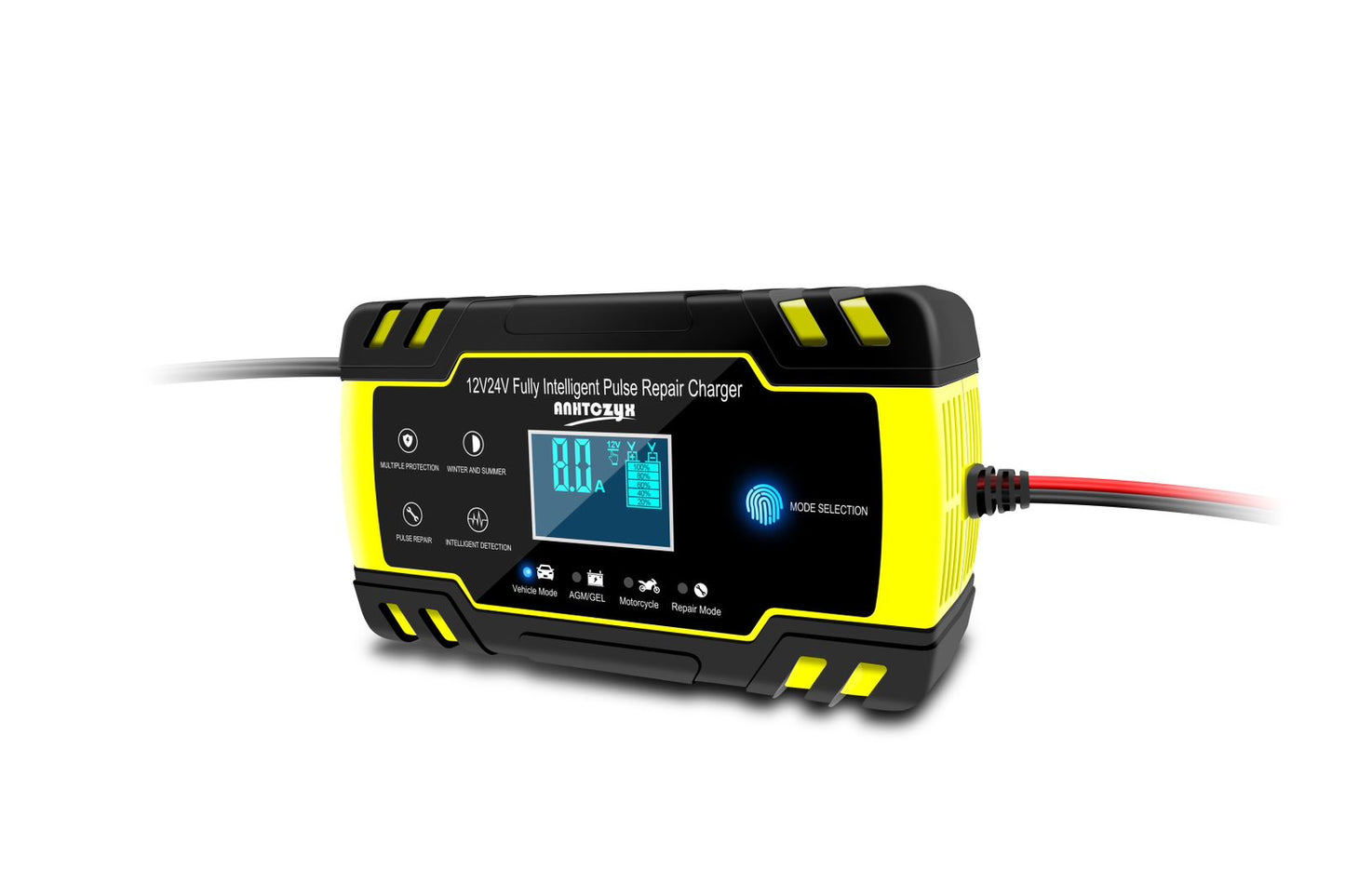 Pulse Repair 12V-24V 8A Full Automatic Car Battery Charger Wet Dry Lead Acid Battery-chargers Digital LCD Display