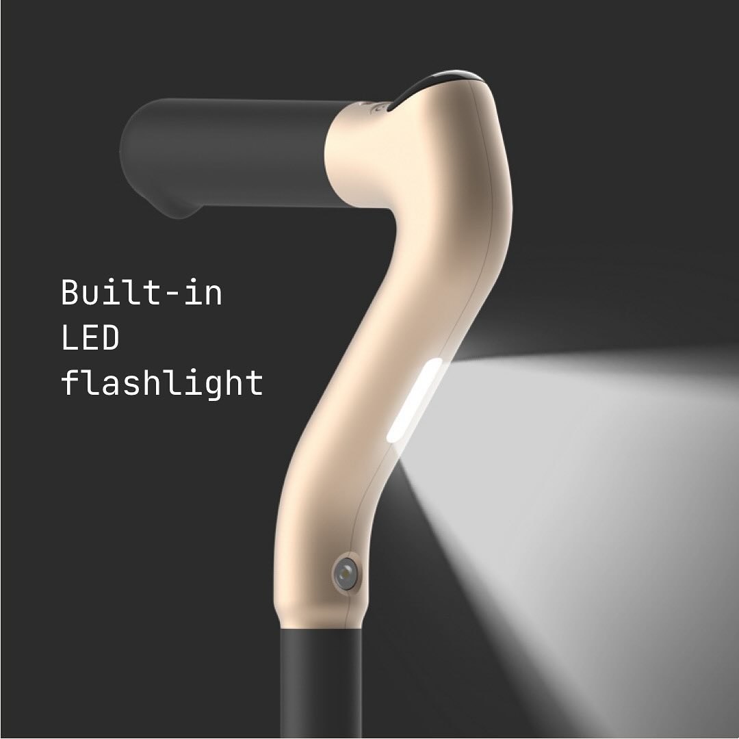 CAN Go™ Smart Cane with Built-in Phone, GPS Locator, LED Flashlight, Activity Tracker, Health Reports, and AI Assistant