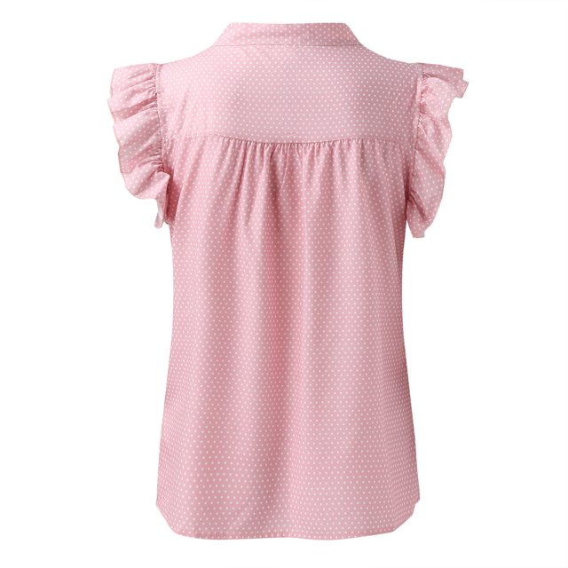 Prolriy Blouses for Women Dressy Casual Womens Sleeveless Bow Striped Summer Chiffon Shirt Top Summer Tops for Women Trendy Womens Tops Pink XXL