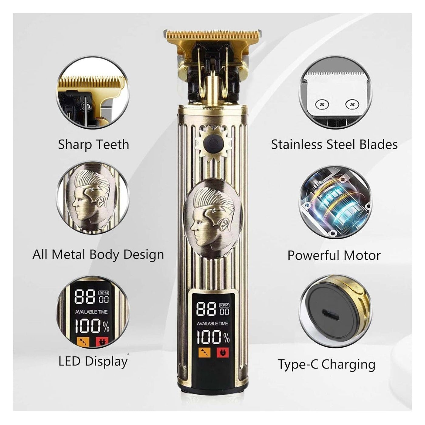 DALING DL - 1676 Professional Hair Clipper, Electric Beard Trimmer Mens Hair Clippers Cordless with LCD Screen Sharp Titanium Precision Trimmer Haircut for Families and Barber - Gulybaba - Genuine products online Marketplace in Pakistan