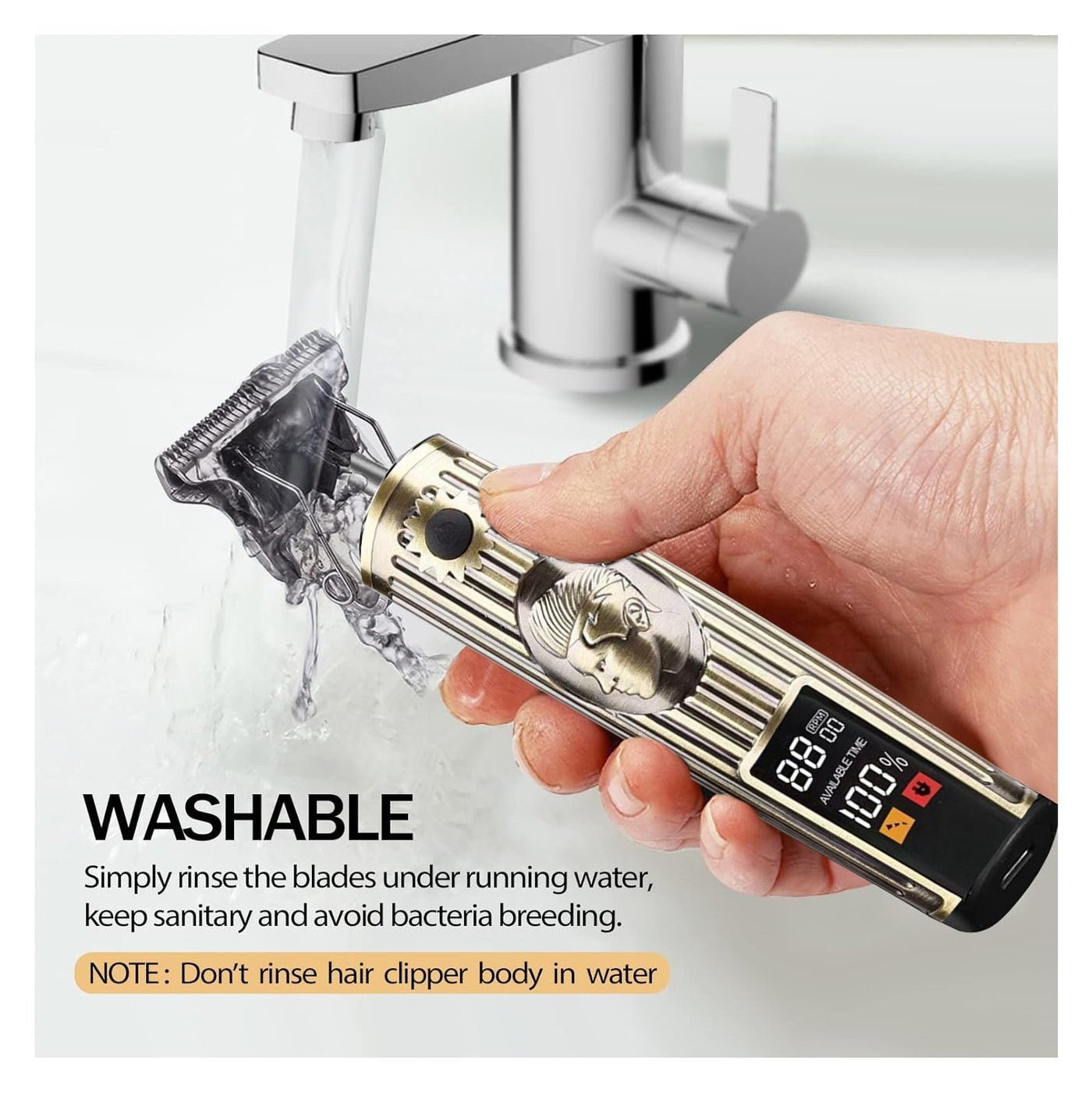 DALING DL - 1676 Professional Hair Clipper, Electric Beard Trimmer Mens Hair Clippers Cordless with LCD Screen Sharp Titanium Precision Trimmer Haircut for Families and Barber - Gulybaba - Genuine products online Marketplace in Pakistan