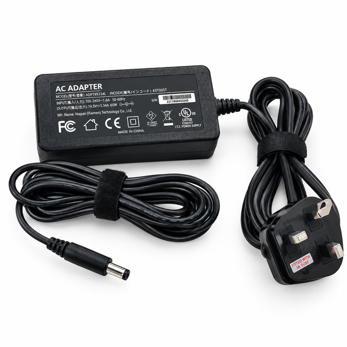 Superer 65W Laptop Charger AC Adapter SPD195334 – 19.5V 3.34A