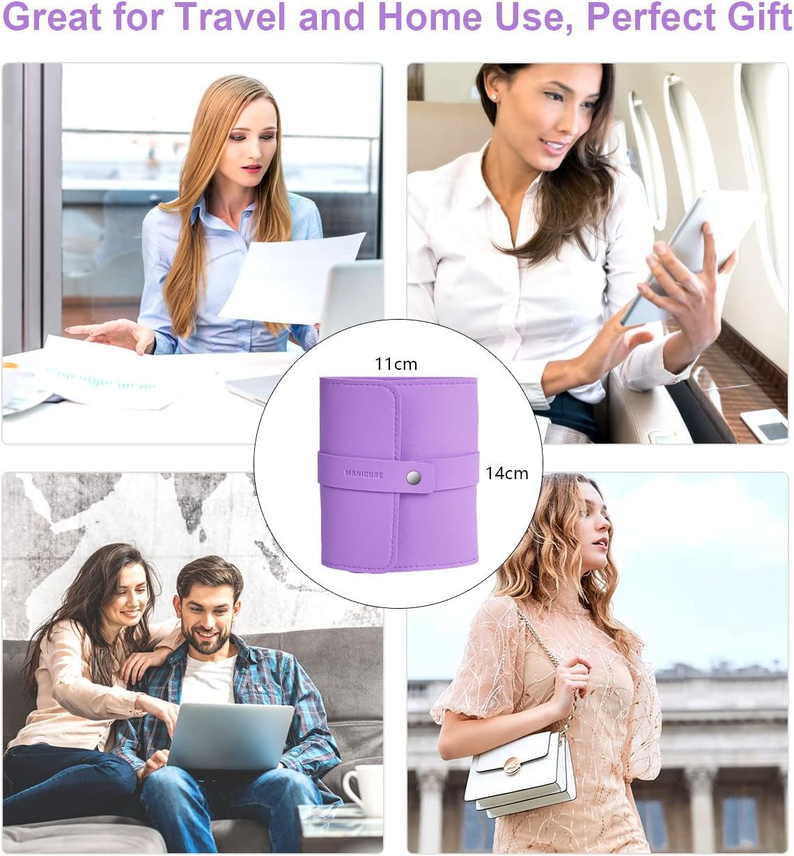 Leipple Manicure Set Professional Nail Clippers Pedicure Kit, 16 pcs Stainless Steel Nail Care Tools Grooming Kit with Luxurious Travel Leather Case for Thick Nails Men Women Gift (Violet) - Gulybaba - Genuine products online Marketplace in Pakistan