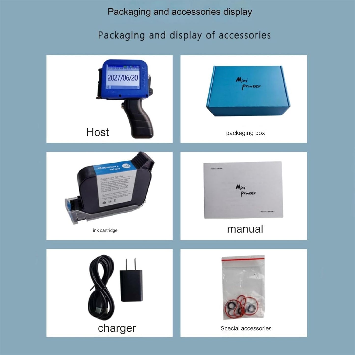 Mini Handheld Inkjet Printer, Handheld Printer Portable ,Drying Solvent Ink Handheld Inkjet Printer for Date/Batch/QRcode/Barcode Handheld Printer for Any Surface - Gulybaba - Genuine products online Marketplace in Pakistan