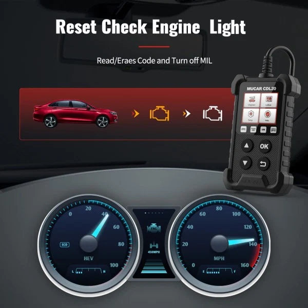 MUCAR CDL20 Universal OBD2 Scanner, Check Engine Car Code Reader with Full OBD2 Functions, Vehicle Info/MIL/EVAP/Freeze Frame/DTC Library, Diagnostic Scan Tool for All OBD II & EOBD Cars After 1996