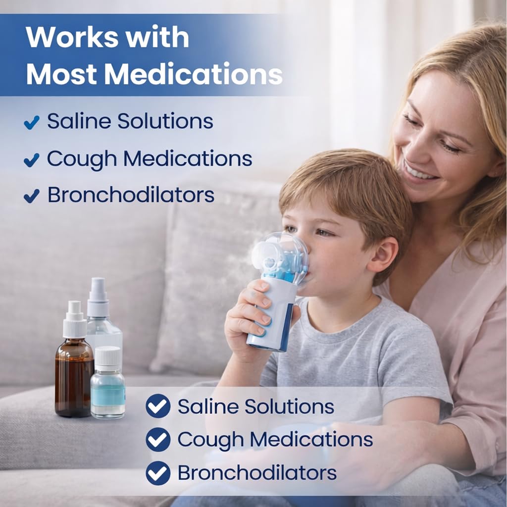 Nebulizer, Portable Mesh Nebulizer for Adults & Kids, Handheld Nebulizer with Low Noise, Fast Mist Therapy for Cough, Cold & Asthma, Portable Nebulizer for Home Use, Nebulizer, Mesh Inhalators - Gulybaba - Genuine products online Marketplace in Pakistan
