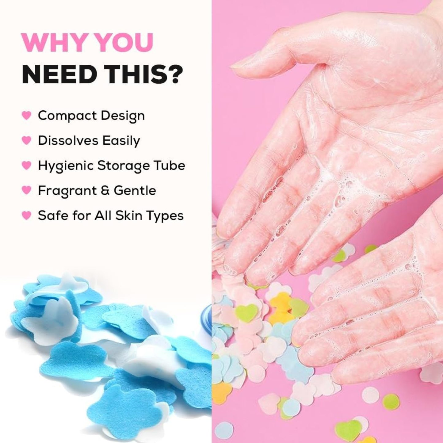 Hugs and Hurts Paper Soap Tube Mixed Fragrances Pack of 3 Disposable Mini Soap Petals in Compact Tubes for Hand Wash Personal Hygiene (3)