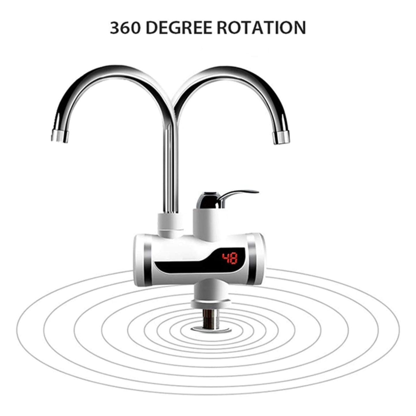 220V Hot Water Heater Faucet Instant Tankless Water Heater Electric Kitchen Bathroom Fast Heating Tap Water Faucet with LED Digital Display