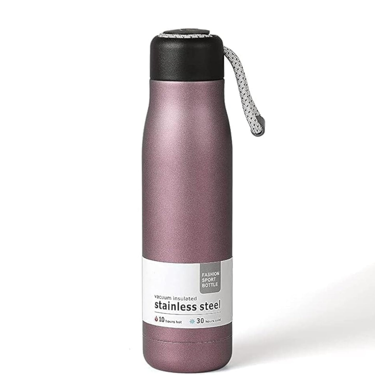 Water Bottle 550ml, Stainless Steel Vacuum Insulated Water Bottle, Thermal Flask for Hot & Cold Drinks, Double Wall and Leak proof Lid, BPA-Free