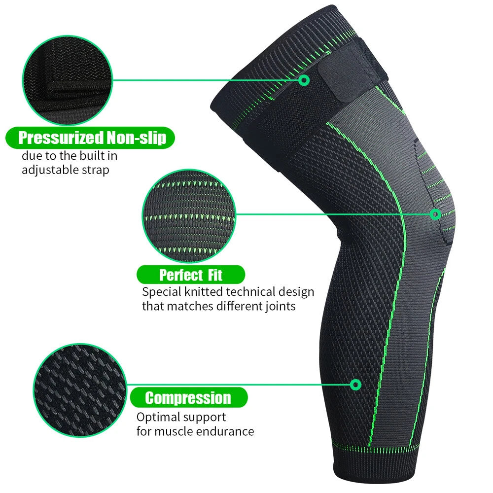1 Pc Knee Support Sleeve - Adjustable Compression Knee Band for Running, Cycling, Gym and Sports, Breathable Elastic Nylon Knee Pad for Men and Women