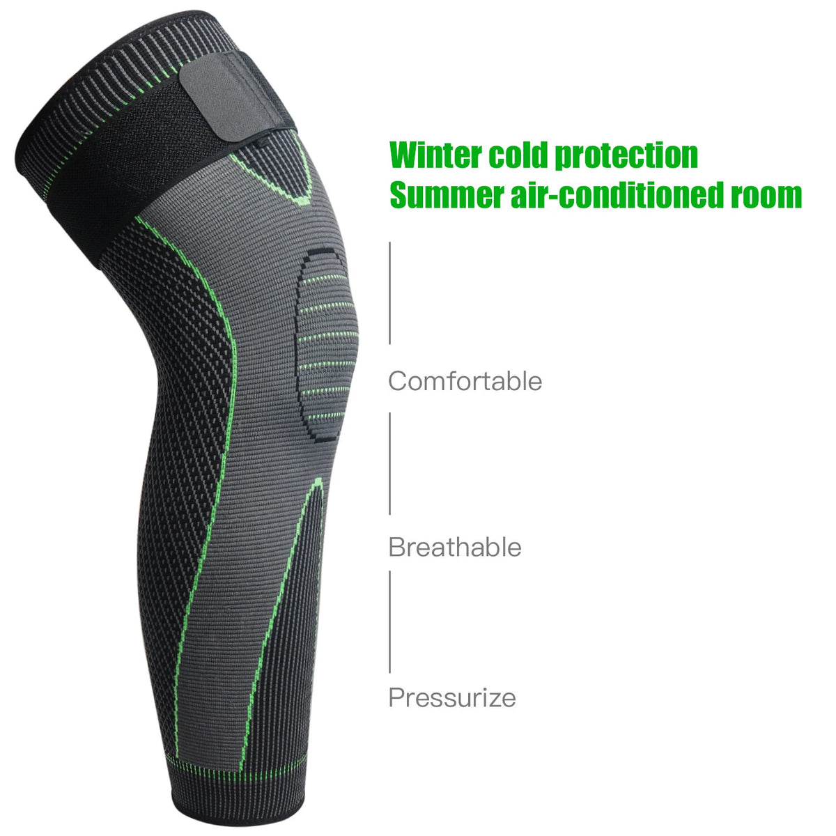 1 Pc Knee Support Sleeve - Adjustable Compression Knee Band for Running, Cycling, Gym and Sports, Breathable Elastic Nylon Knee Pad for Men and Women