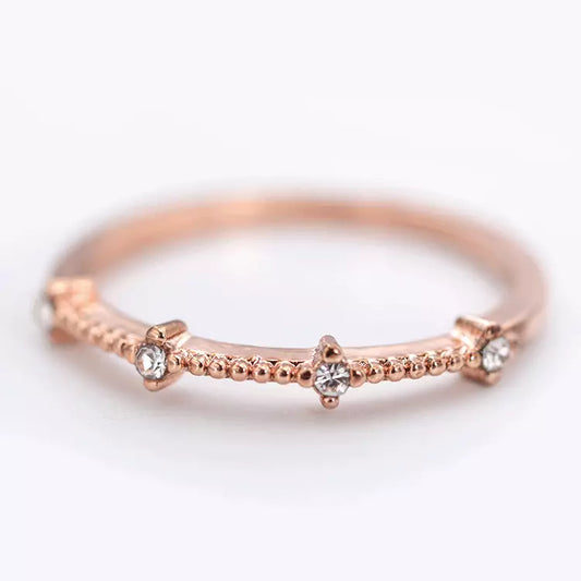 Explosive Simple 4 Small Broken Diamond Small Fresh Ring Ring Jewelry Hand