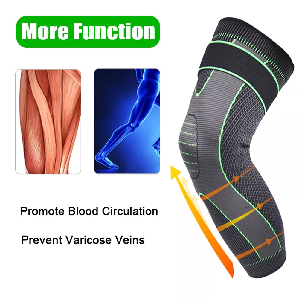 1 Pc Knee Support Sleeve - Adjustable Compression Knee Band for Running, Cycling, Gym and Sports, Breathable Elastic Nylon Knee Pad for Men and Women
