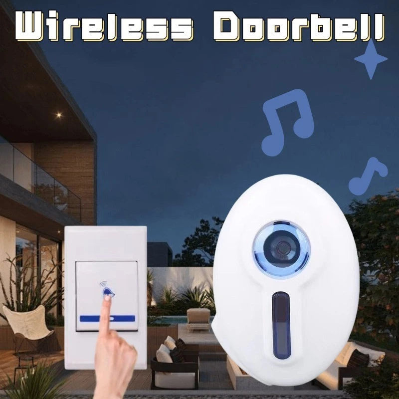 NWZ NZ-183 Mini Doorbell Door Chime Kit with Multiple Ringtones Receiver Transmitter Wireless Doorbell with up to 30M Wireless Range Battery Operated for School Home Office Hotel