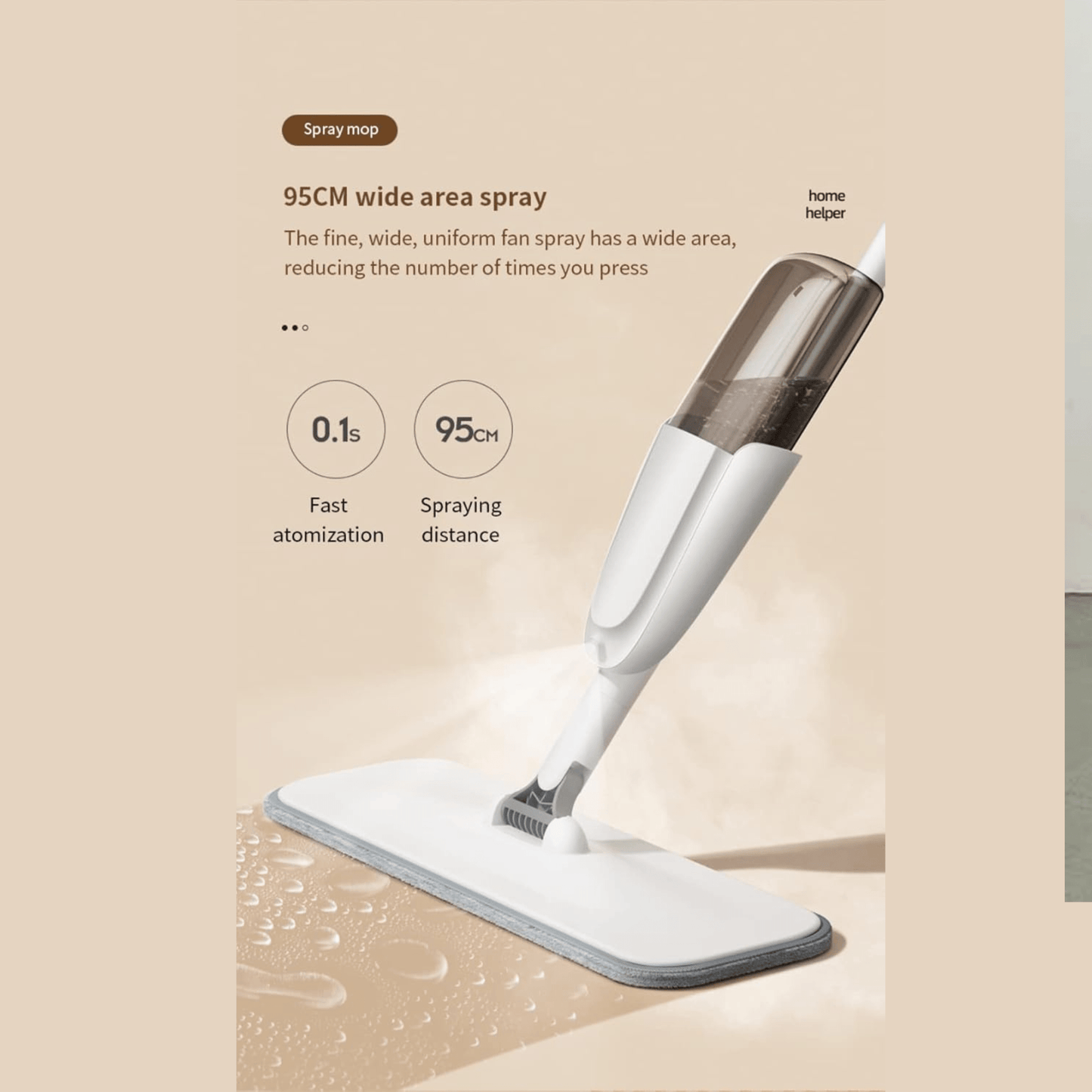 Spray Mop, Microfiber Floor Mop with Reusable Mop Pad and 350ml Water Bottle 360° Rotating Mop for Wet Dry Use for Laminate Wood Ceramic Tiles Floor Cleaning, 38CM - Gulybaba - Genuine products online Marketplace in Pakistan