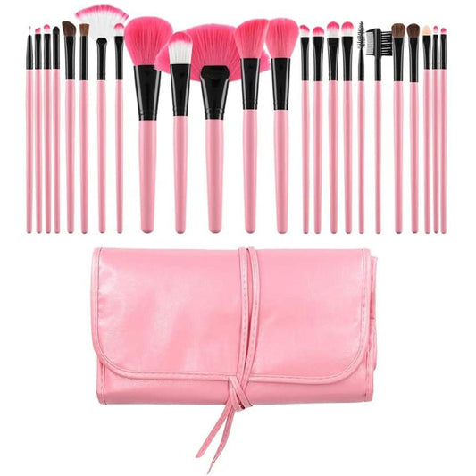 T4B Uk Brand MIMO 24 Piece Complete Professional Makeup Brush Set With Portable Case (PINK)