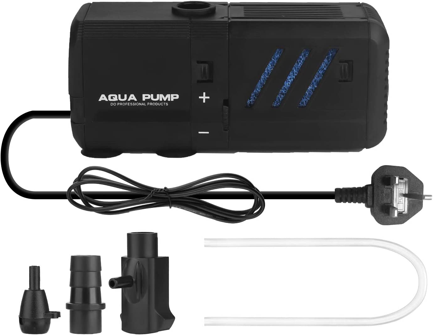 Pond Filter, 4 in 1 Fish Tank Filter Small Water Pump, Aquarium Internal Filter Pump (6W 500L/H 2.6ft)