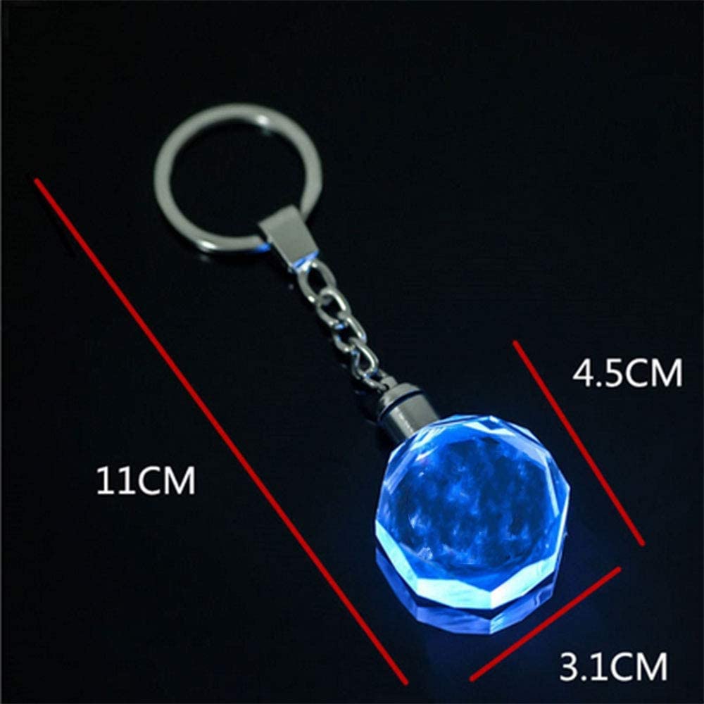 Car Logo Crystal Keychain Flashing Keychain with Laser Engraved Crystal Body w/Colorful LED Crystal Gift Decoration Crafts 6 Colours Automatic Change