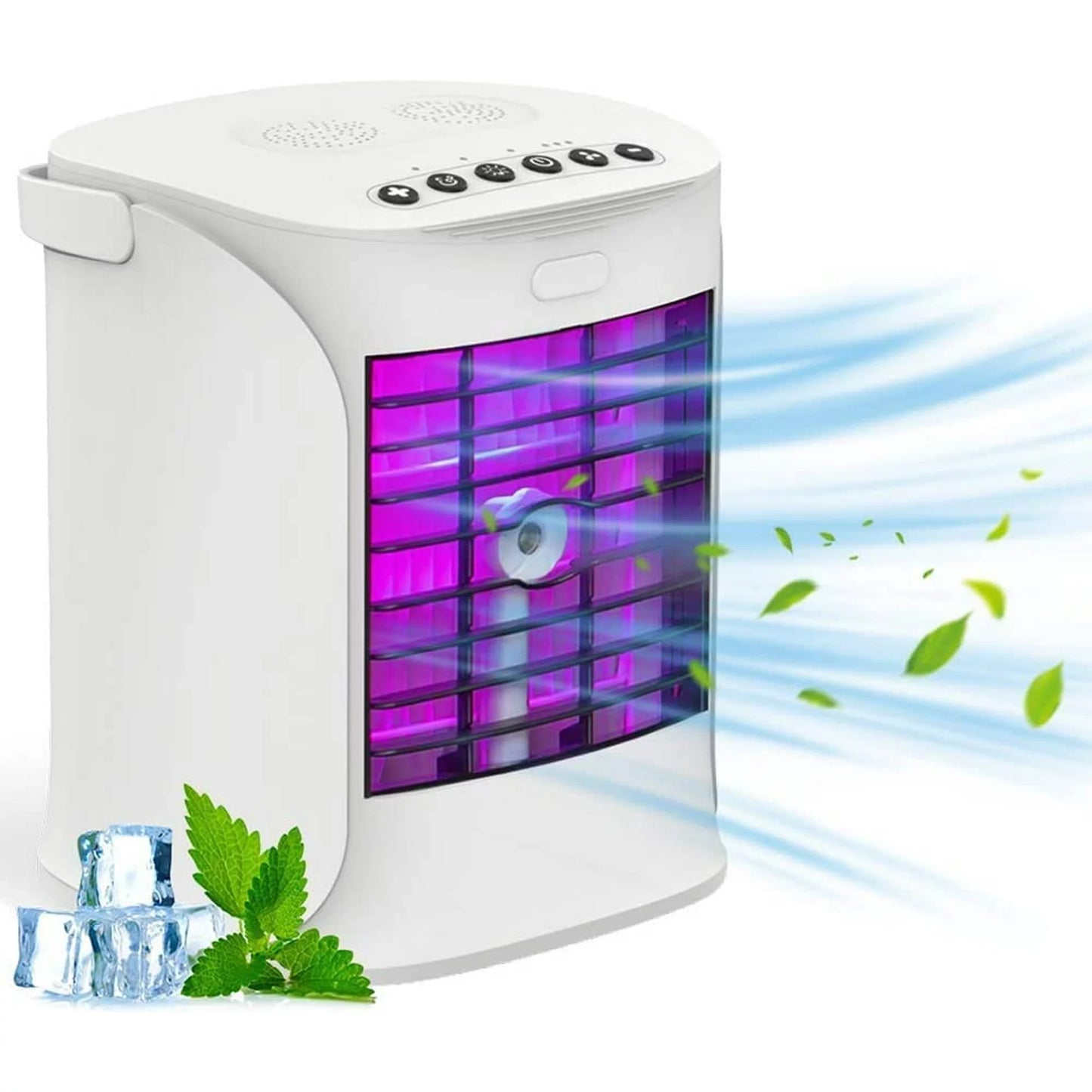 Portable Air Conditioner, (Without Box) Personal Air Cooler with 3-Speed, Evaporative air conditioner with 7 Colors Atmosphere Light, Personal Air Conditioner for Room Office and Home