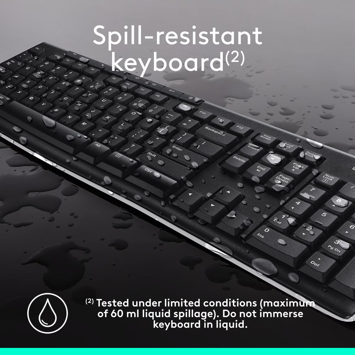 Logitech K270 Wireless Keyboard with RF Wireless Connectivity, USB Receiver Interface, Full-Size Layout, Durable Design, Plug-and-Play Setup, Compatible with Windows PC, Desktop Computer, Laptop – Black