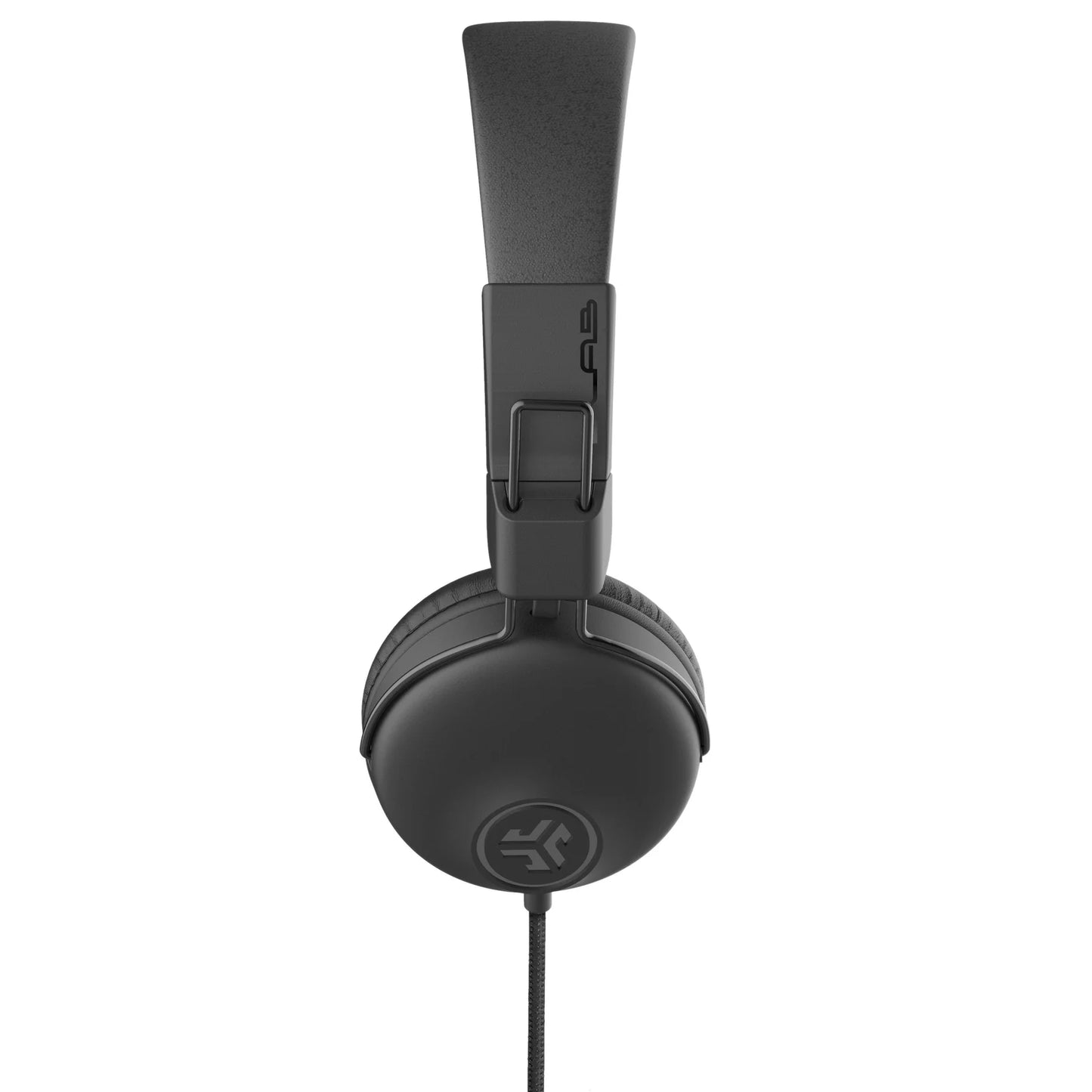 JLab Studio Wired On-Ear Headphones, Black, Tangle Free Cord, Ultra-Plush Faux Leather with Cloud Foam Cushions, 40mm Neodymium Drivers with C3 Sound