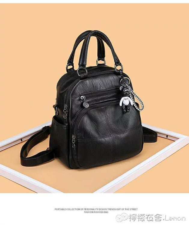 Backpack Women's Soft Leather New Style Versatile Fashion Single Shoulder Crossbody Bag Multifunctional Small Backpack