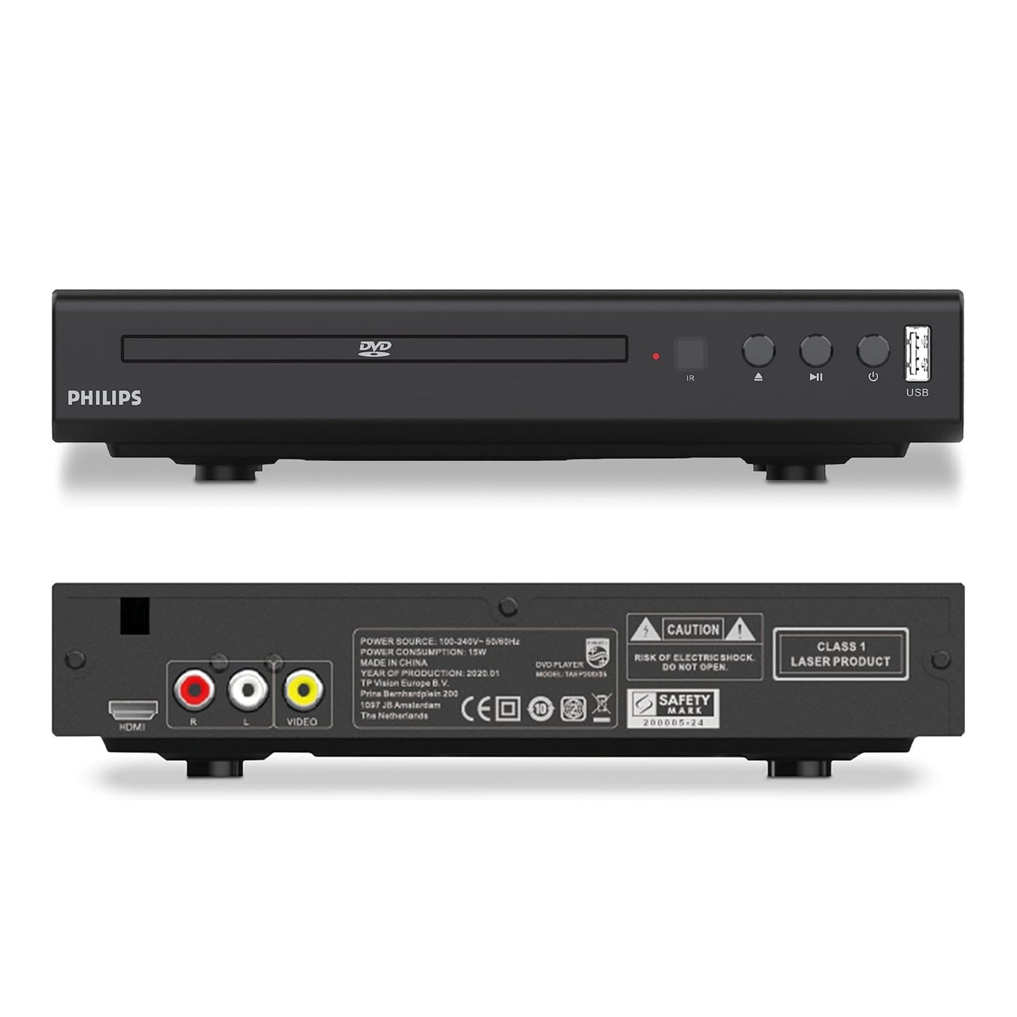 Like A New (Without BOX/Remote) Philips EP200 Multi Zone Region Free DVD Player - 1080P HDMI - PAL/NTSC Conversion - USB 2.0 - A/V Output & Remote Control