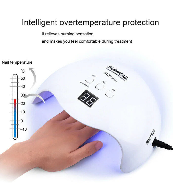 Nail Dryer 48W UV LED Nail Lamp Sun X9 with 30S/60S/99S Timer Button Auto Sensor for All Gels 21 LEDs Nail Machine