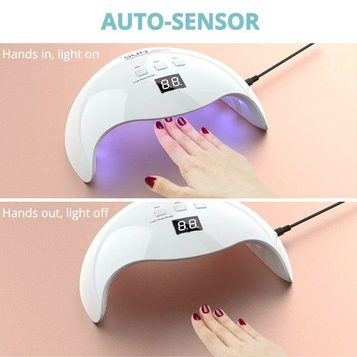 Nail Dryer 48W UV LED Nail Lamp Sun X9 with 30S/60S/99S Timer Button Auto Sensor for All Gels 21 LEDs Nail Machine