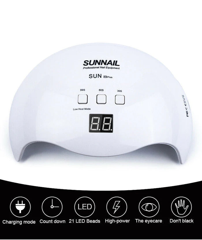 Nail Dryer 48W UV LED Nail Lamp Sun X9 with 30S/60S/99S Timer Button Auto Sensor for All Gels 21 LEDs Nail Machine