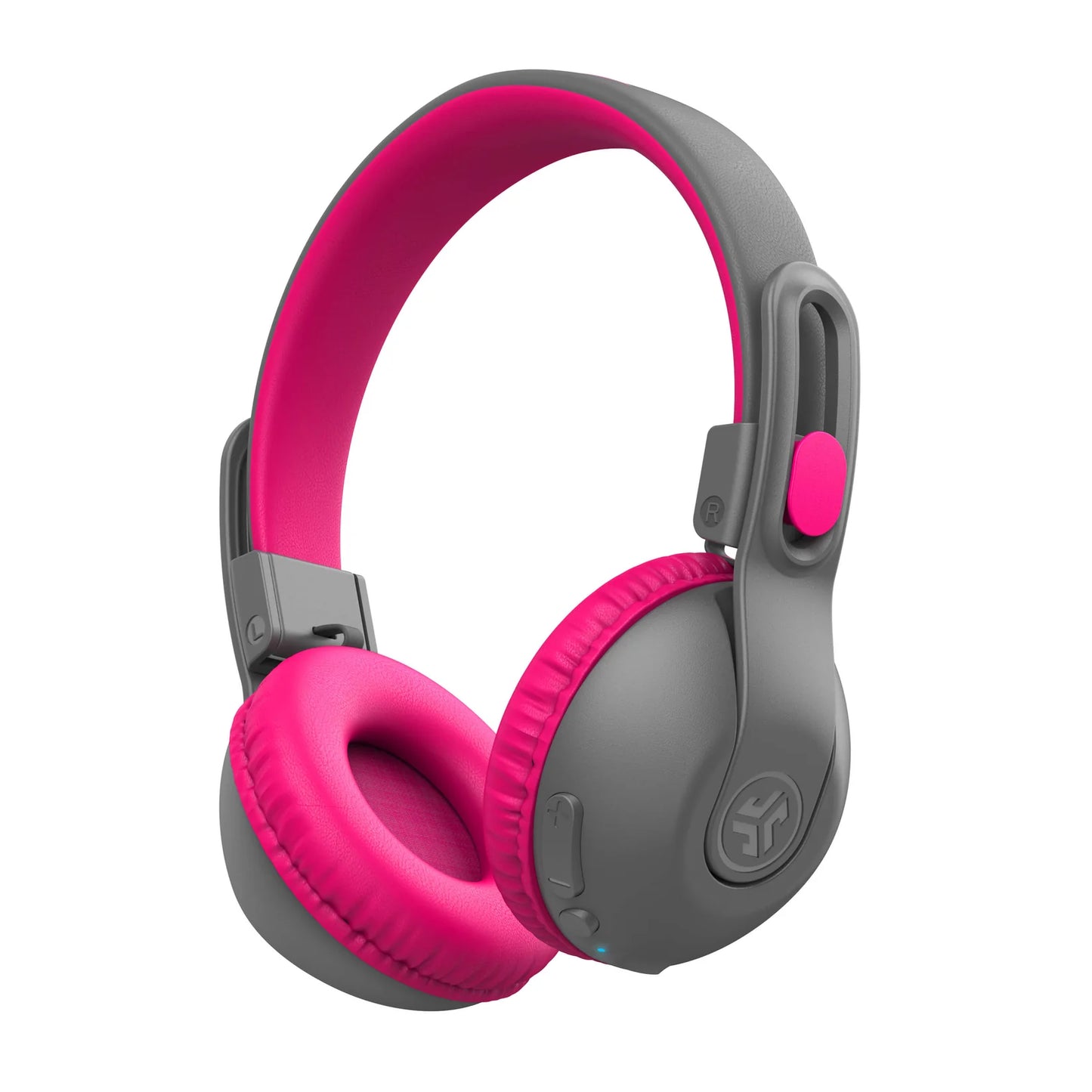 JLab JBuddies Studio 2 Wireless +Wired On-Ear Kids Headphones, Grey/Blue, 65+ Hour Battery Life, Share Mode, Volume Safe, Volume Limiter, Folding, Adjustable, Noise Isolation, with Mic