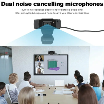 1080P Web Camera Laptop Computer USB Driver-free Webcam with Mic for Teleconferencing Live Streaming