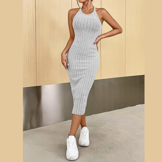 Dresses for Women 2023 Solid Halter Neck Bodycon Dress Dresses for Women Size S