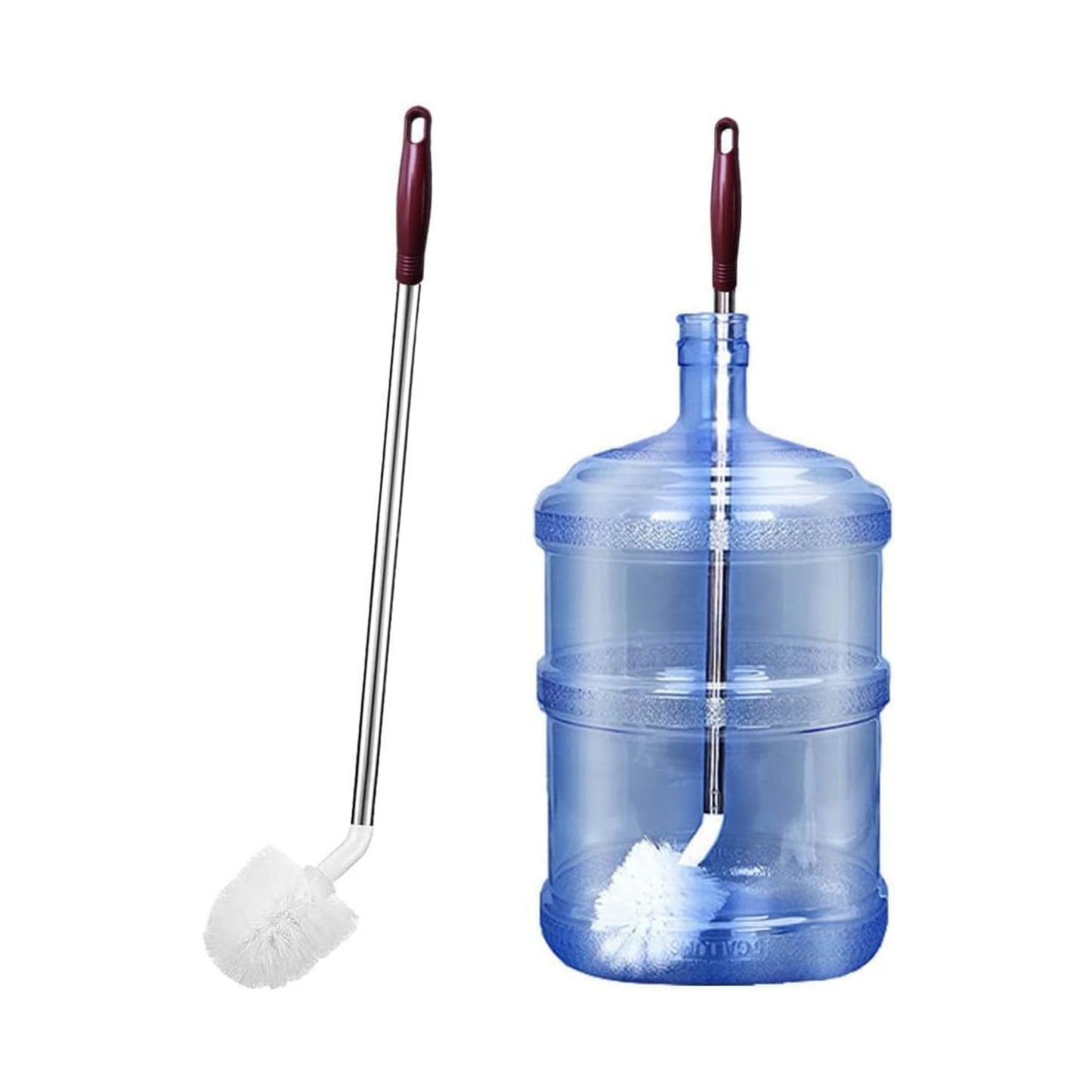 Stainless Steel Water Bottle Cleaning Brush, Long Bottle Brush, 360° Spherical Brush Head, Non-Slip Handle, 20L Water Bottle Brush and Gallon Water Jug Brush