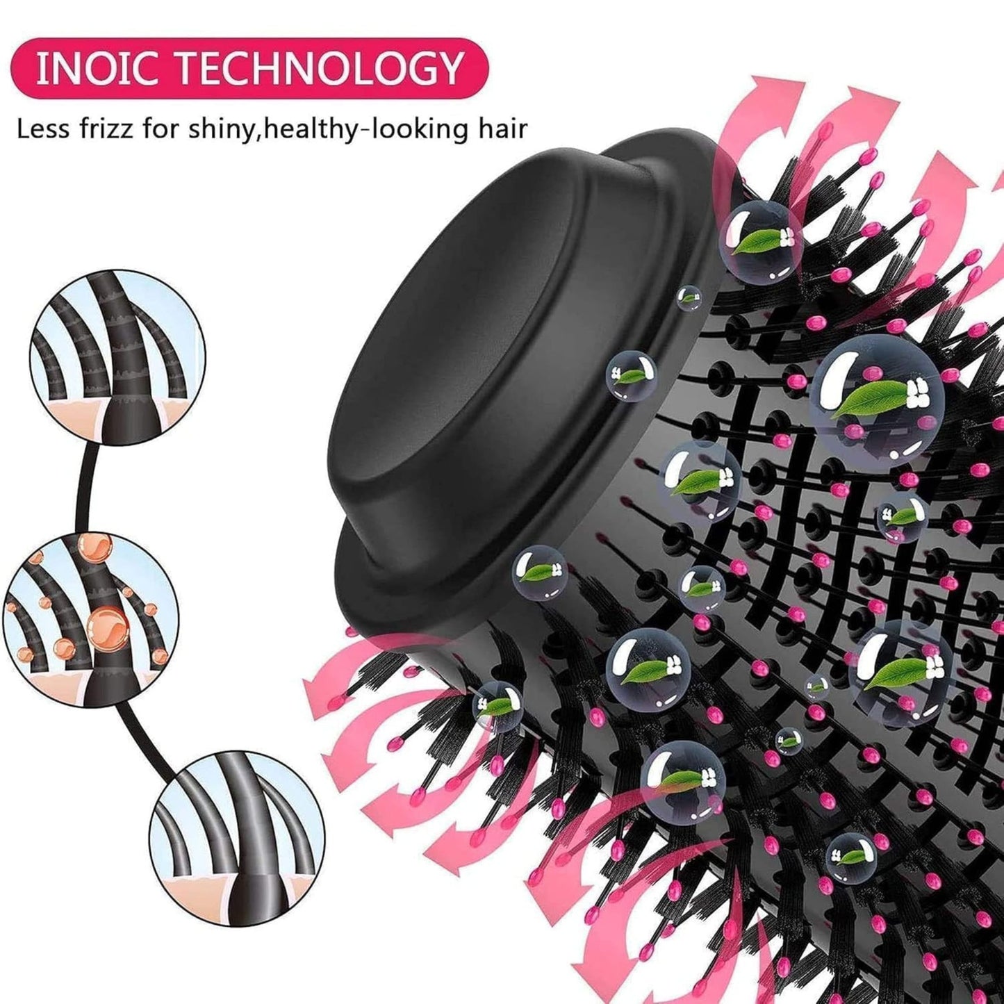 One Step Hot Air Brush 4 in 1 Hair Dryer And Styler Volumizer For Women Straightening, Curling, Salon Negative Ion Ceramic Blow Dryer Brush For All Hair Types, 1200WAtts, Multicolour